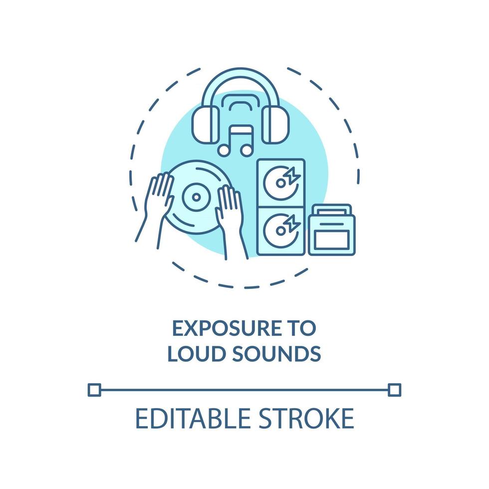 blootstelling aan luide geluiden concept pictogram vector