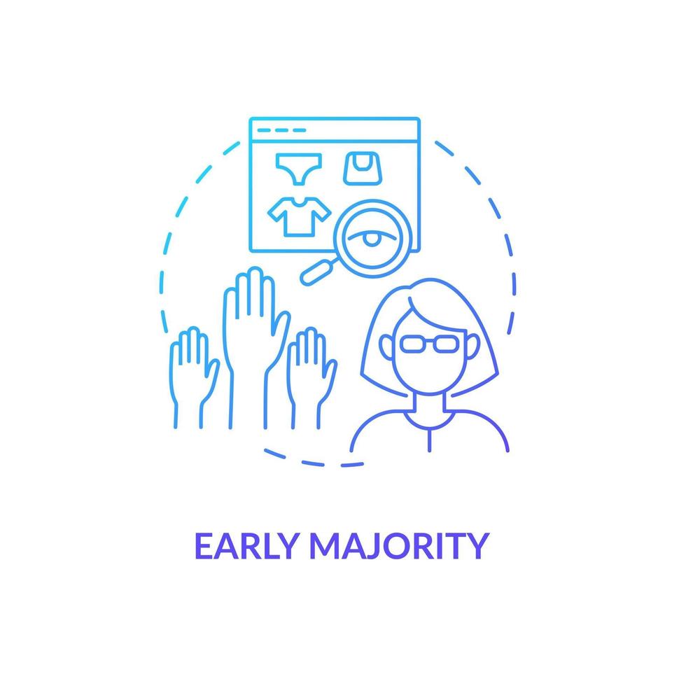 vroege meerderheid concept pictogram vector