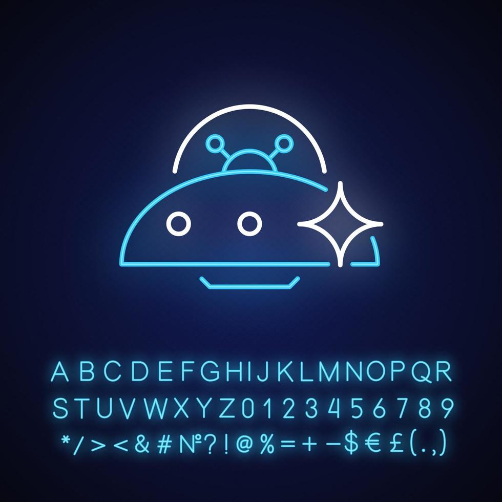 ufo neon licht pictogram vector