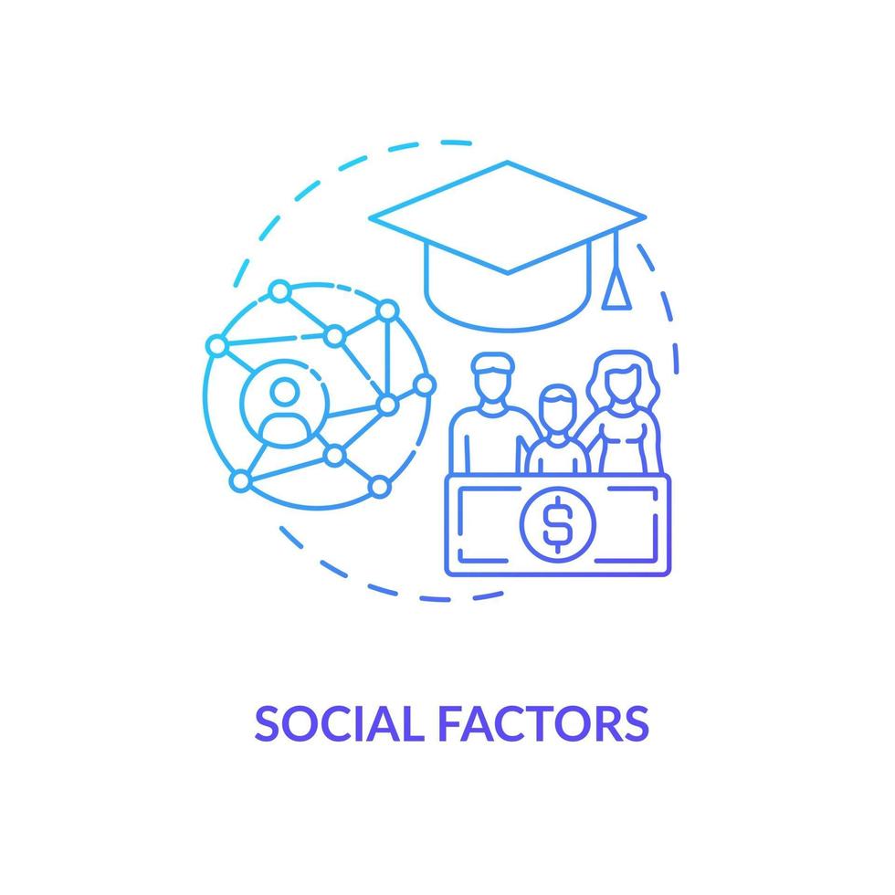 sociale factoren concept pictogram vector