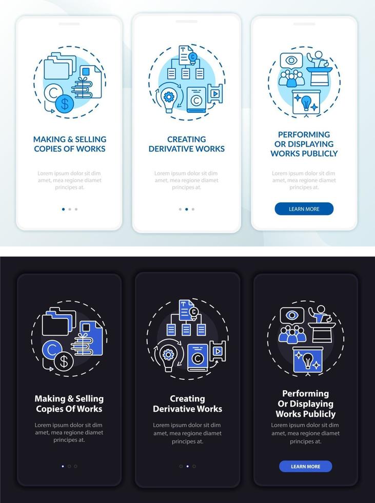 speciale houderrechten voor het onboarding van het paginascherm van de mobiele app met concepten vector