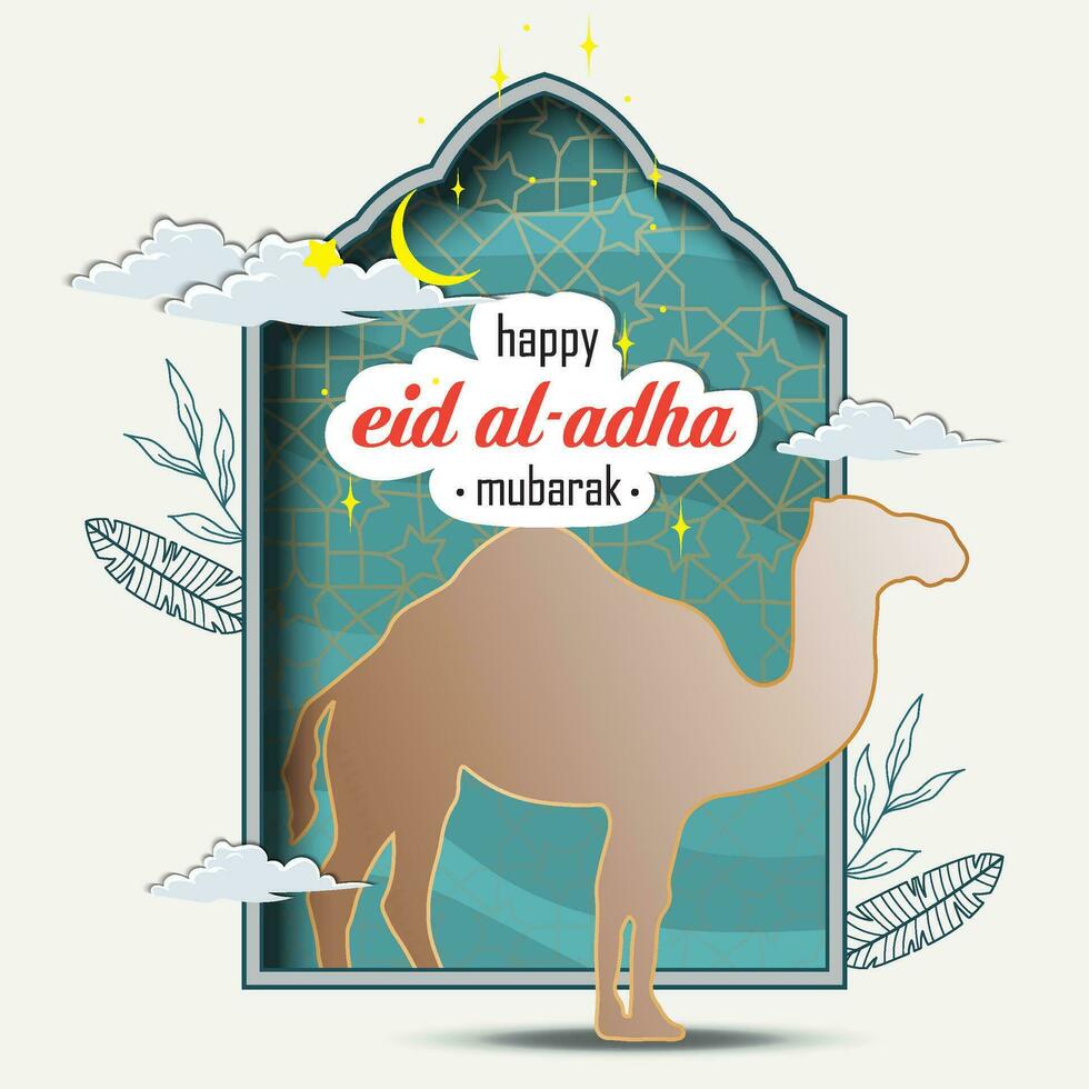 eid adha mubarak groet Islamitisch illustratie achtergrond vector ontwerp
