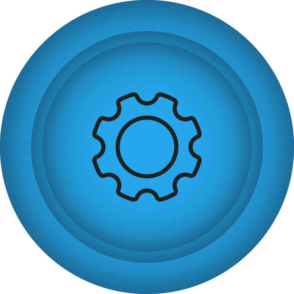instelling knop blauw icoon of symbool. vector