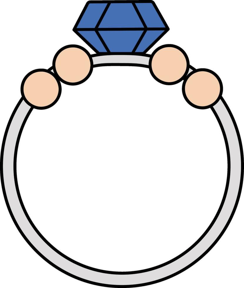 diamant ring icoon in vlak stijl. vector