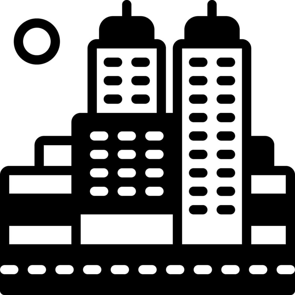 solide icoon voor stad vector