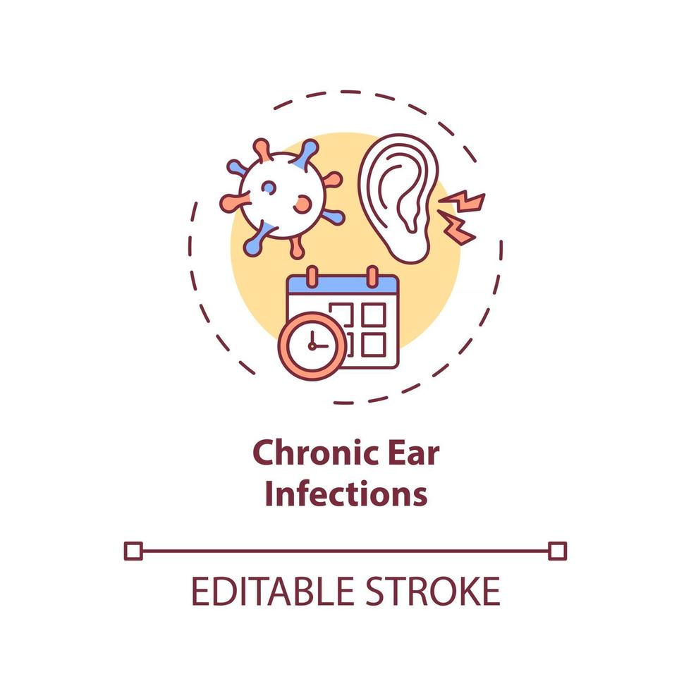 chronische oorinfecties concept pictogram vector