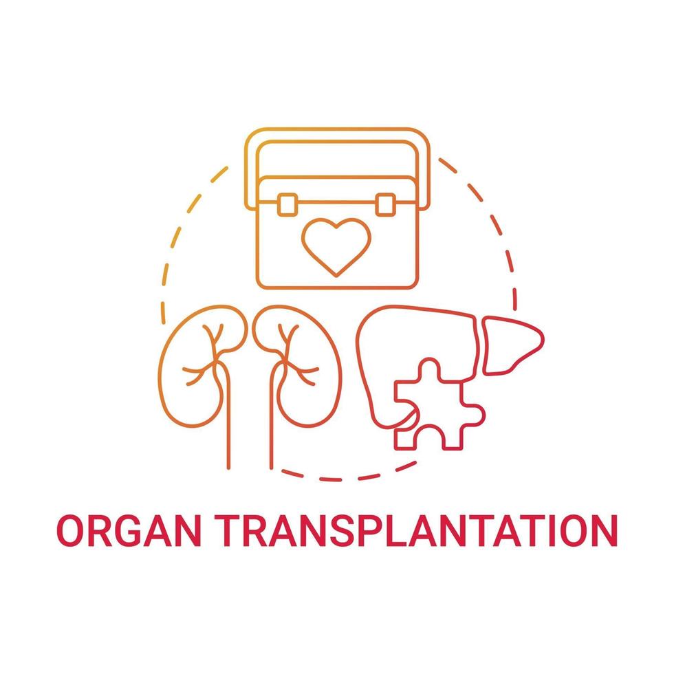 orgaantransplantatie rode kleurovergang concept pictogram vector