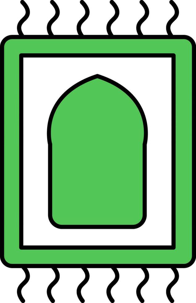 tapijt of sajadah icoon in groen en wit kleur. vector