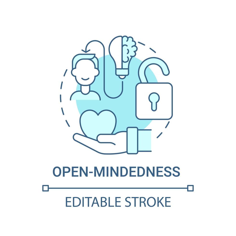 open mindedness concept icoon vector