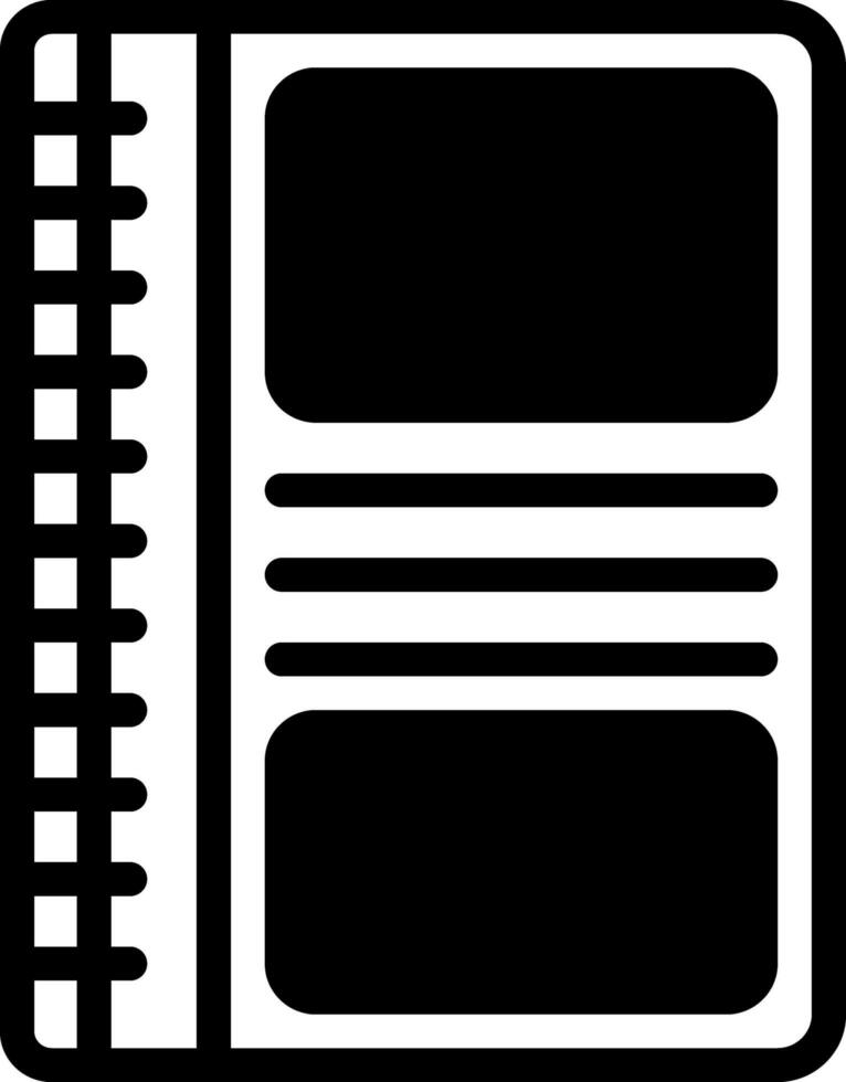 solide icoon voor notitieboekje vector