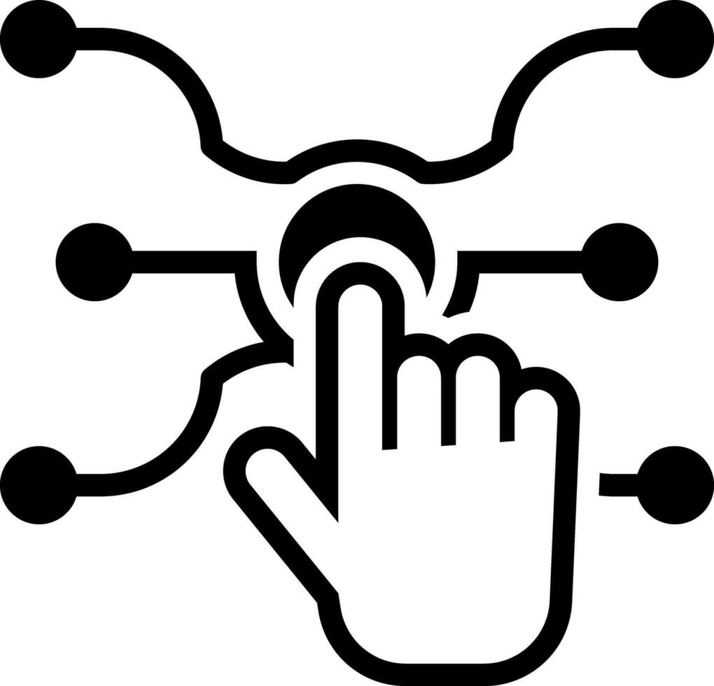 solide icoon voor touch screen technologie vector