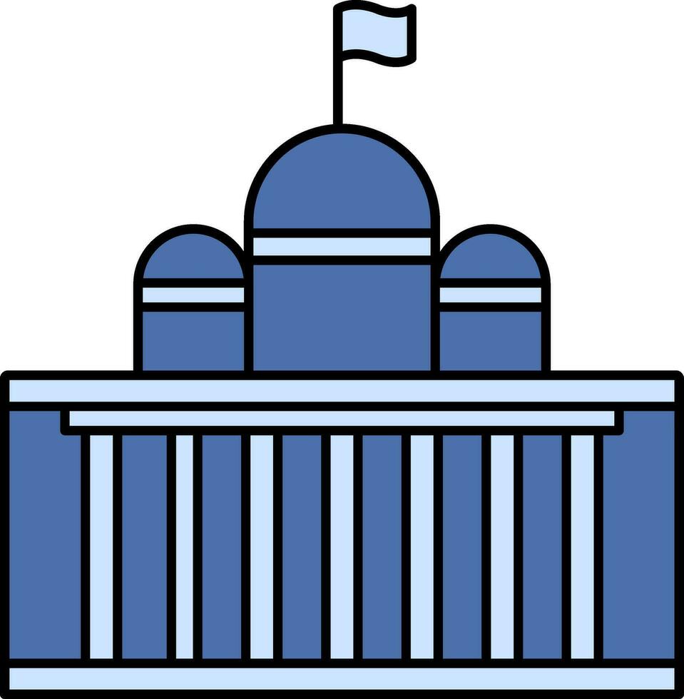 president huis of rechtbank icoon in blauw kleur. vector