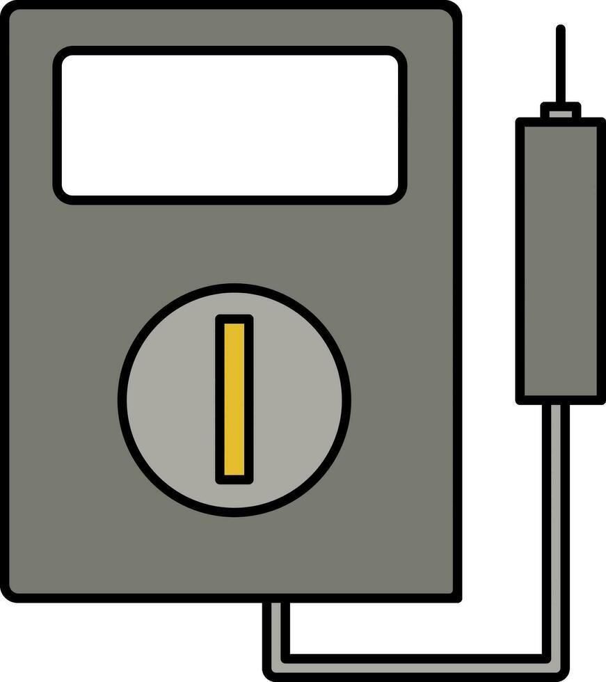 multimeter of voltmeter icoon in grijs en wit kleur. vector