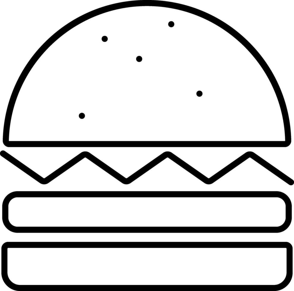 hamburger icoon in zwart schets. vector