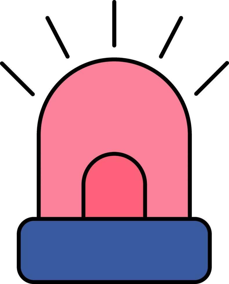sirene icoon in blauw en roze kleur. vector