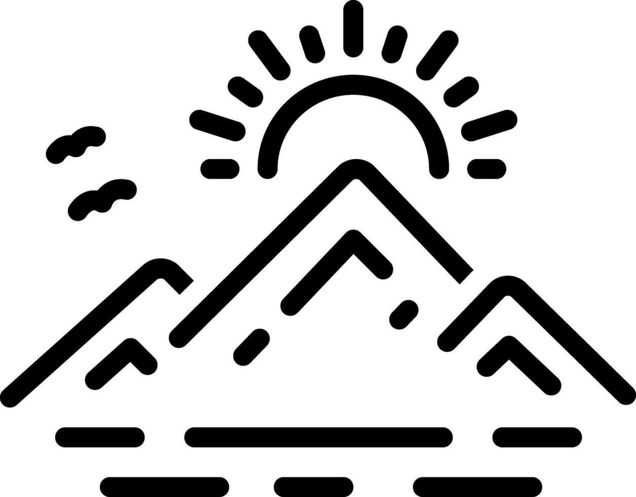 lijnpictogram voor berg vector