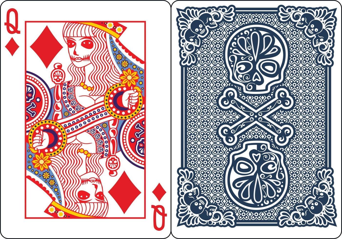 exclusieve skeleton poker speelkaarten vector