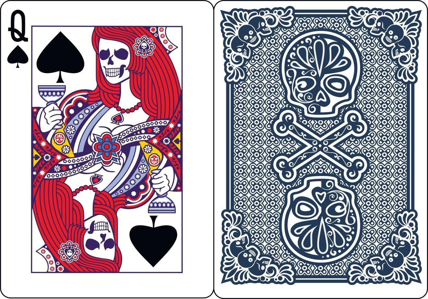 exclusieve skeleton poker speelkaarten vector