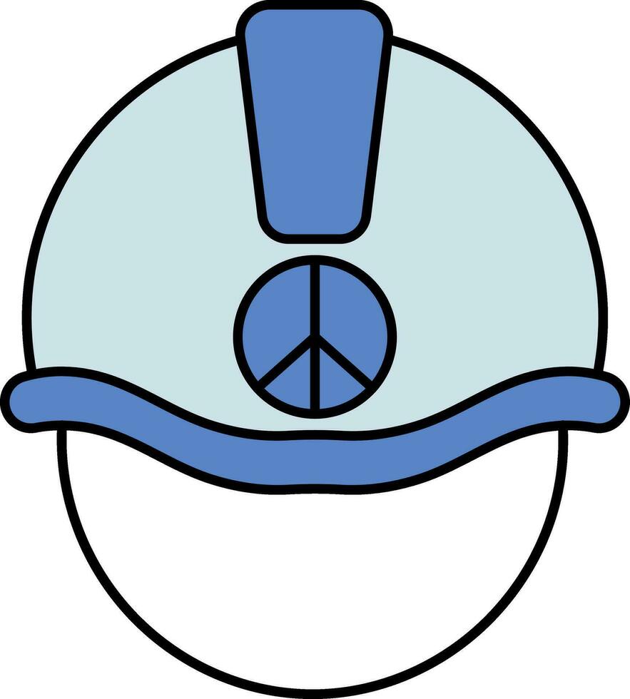 vrede symbool Aan moeilijk helm blauw icoon. vector