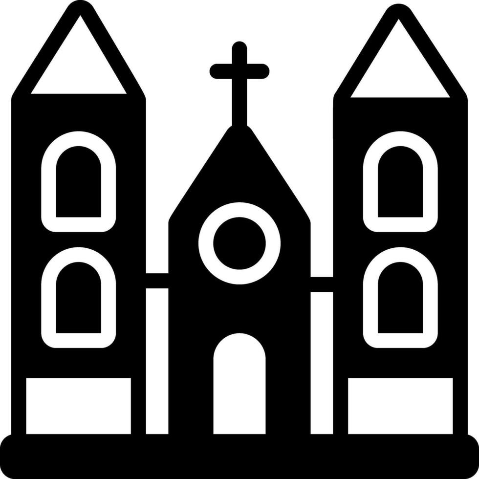 solide icoon voor kerk vector