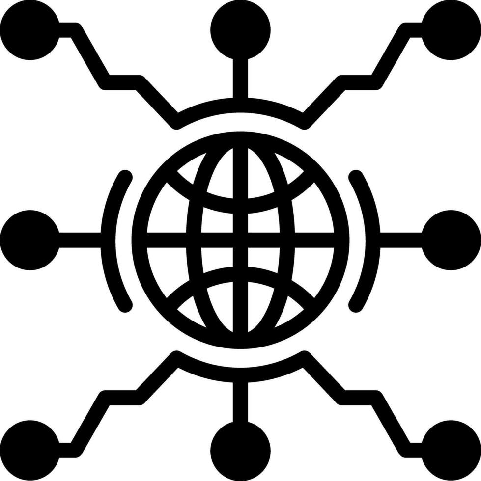 solide icoon voor globaal netwerken vector
