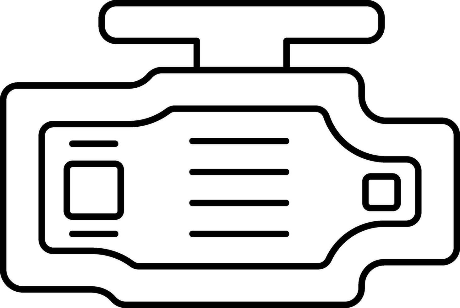 motor icoon in zwart schets. vector