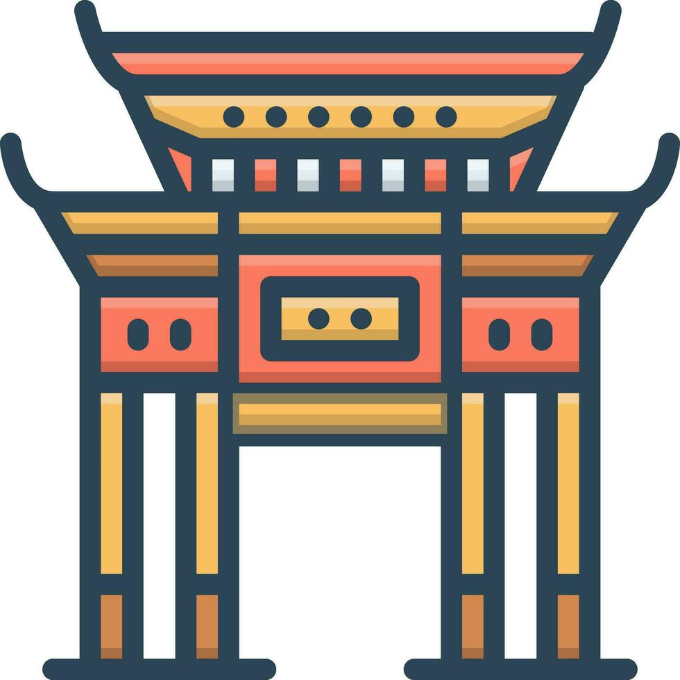 kleur icoon voor Chinatown vector