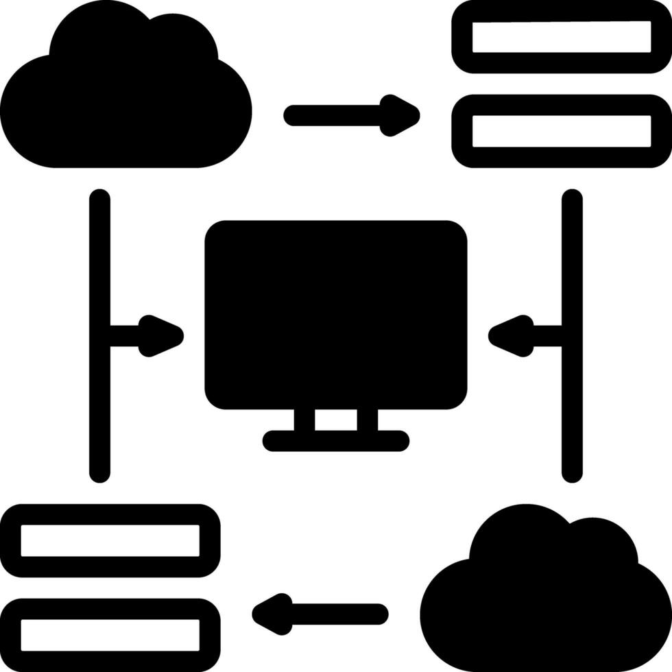 solide icoon voor httpd vector