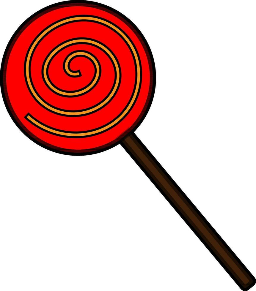 rood lolly in vlak stijl. vector