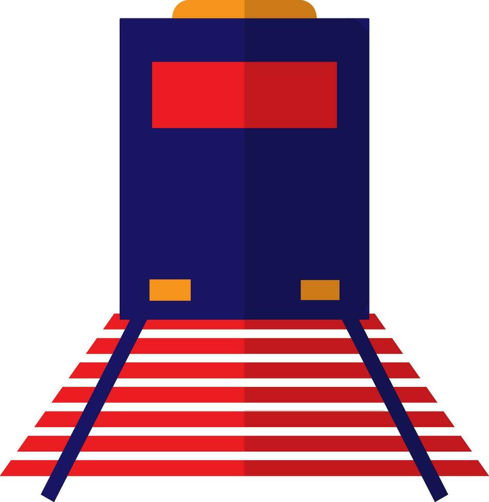 blauw oranje en rood trein in vlak stijl. vector