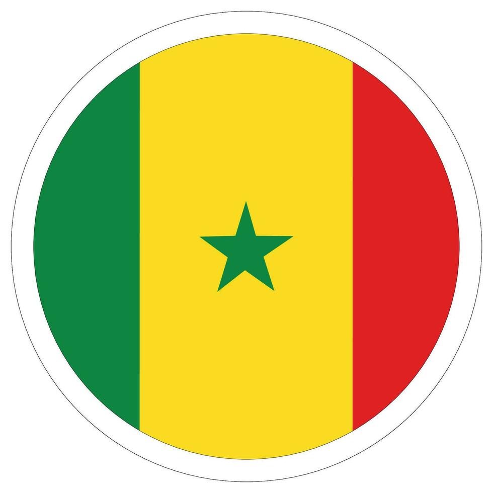 Senegal vlag cirkel. vlag van Senegal in ronde vorm vector