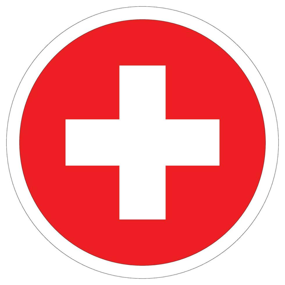 vlag van Zwitserland in cirkel. Zwitsers vlag in ronde cirkel vector