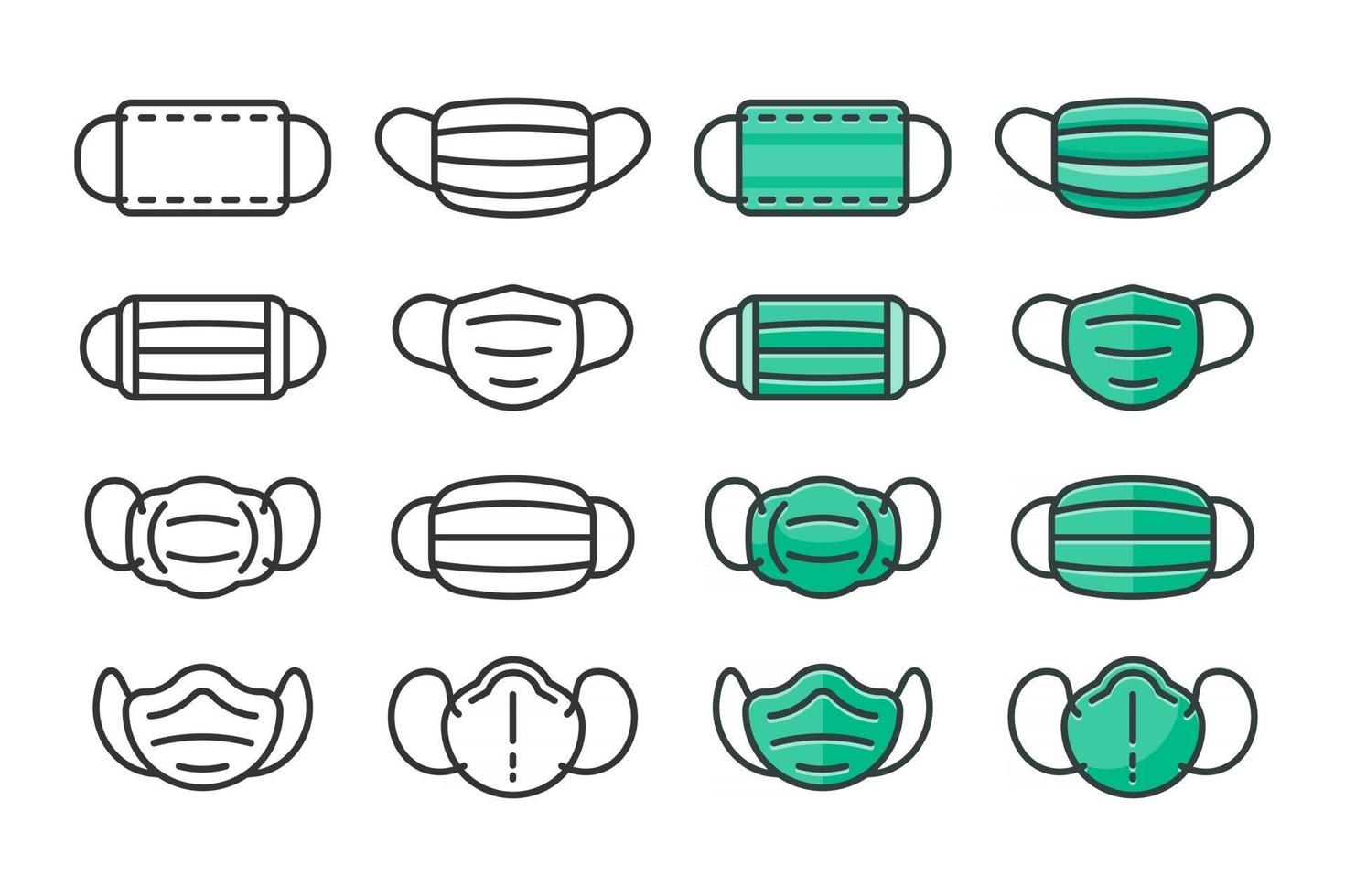 gezichtsmasker pictogram medisch masker voor het voorkomen van het virus bij patiënten met hoge koorts vector