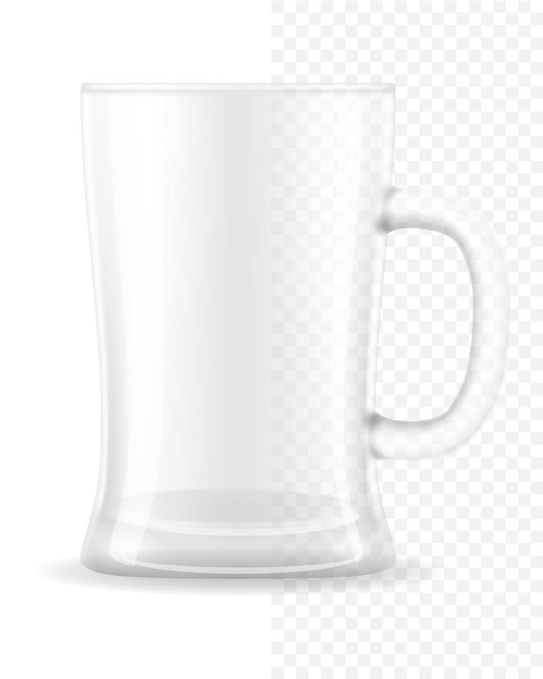 glas voor bier transparante voorraad vectorillustratie geïsoleerd op een witte achtergrond vector