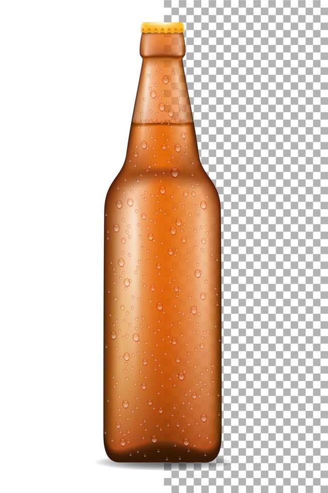 fles voor bier transparante voorraad vectorillustratie geïsoleerd op een witte achtergrond vector