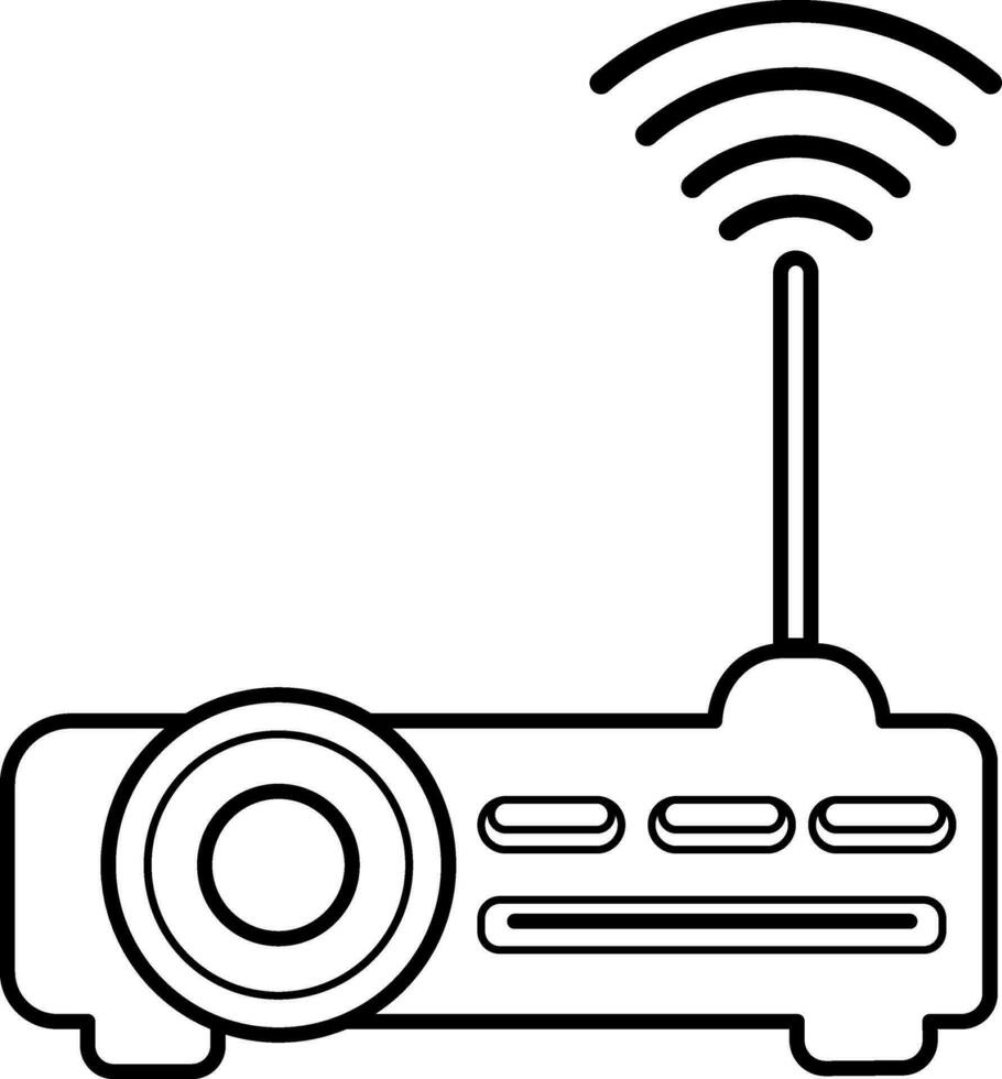 zwart lijn kunst illustratie van een router. vector