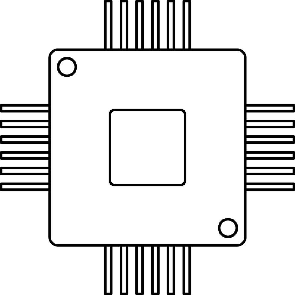 geïsoleerd CPU in lijn kunst illustratie. vector