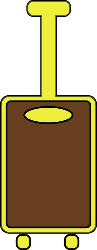 bagage zak in geel en bruin kleur. vector