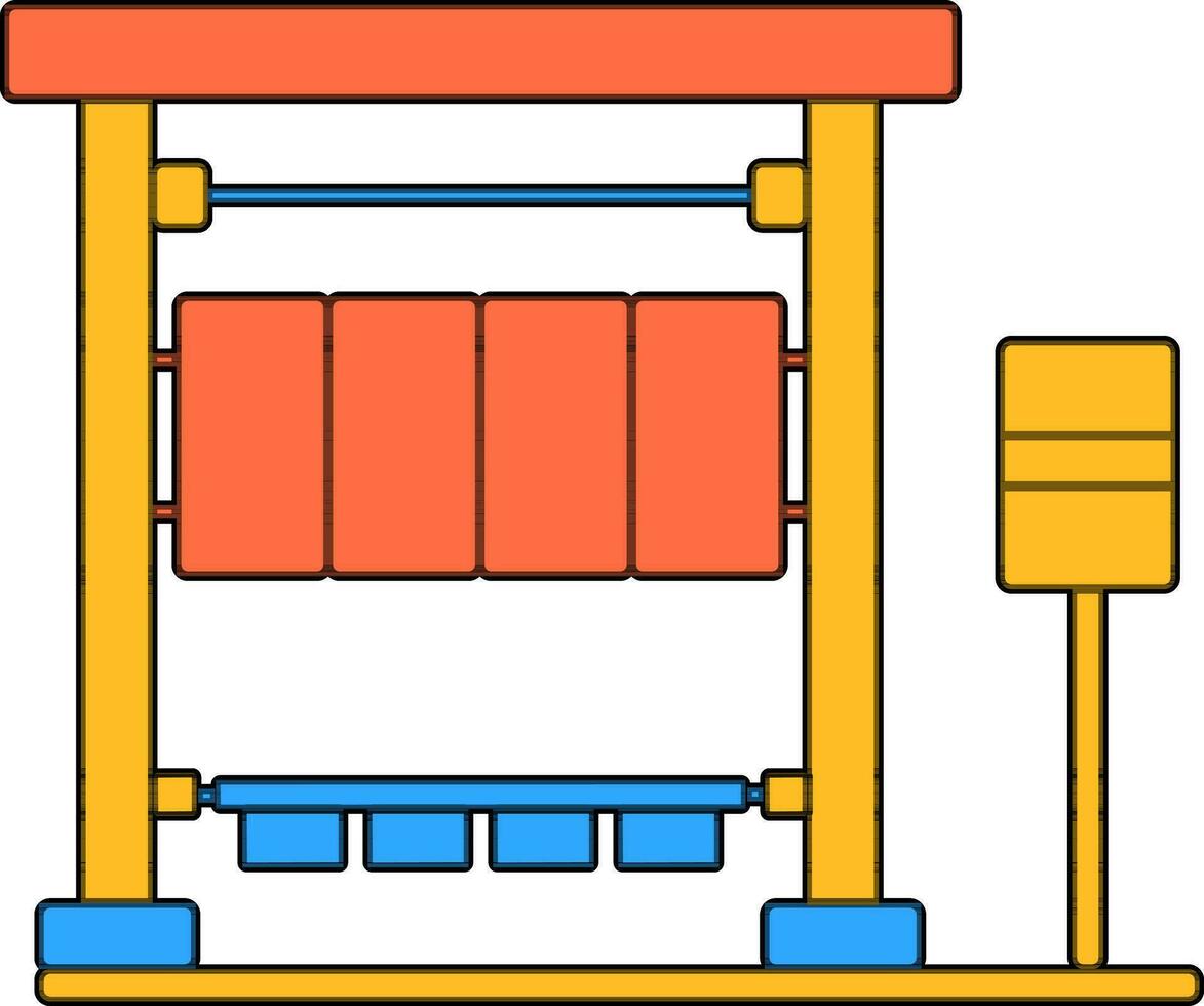 kleurrijk passagier stoel Bij bus station. vector