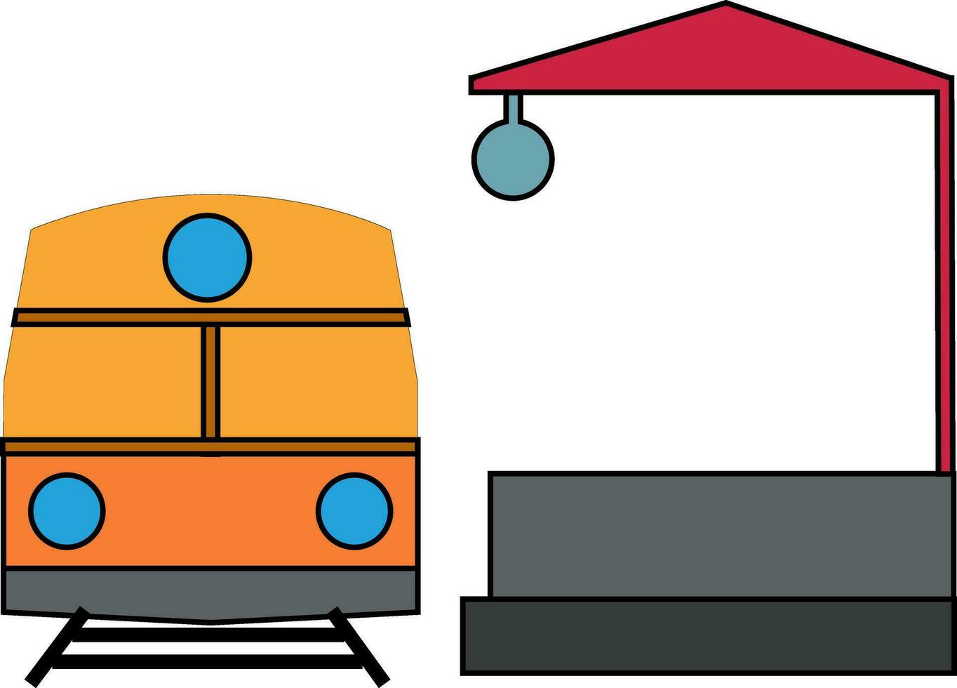 elegant kleurrijk trein. teken of symbool. vector