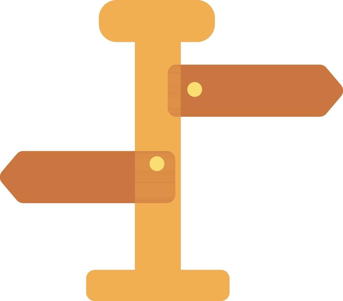 bruin en oranje weg pijlen in vlak stijl. vector