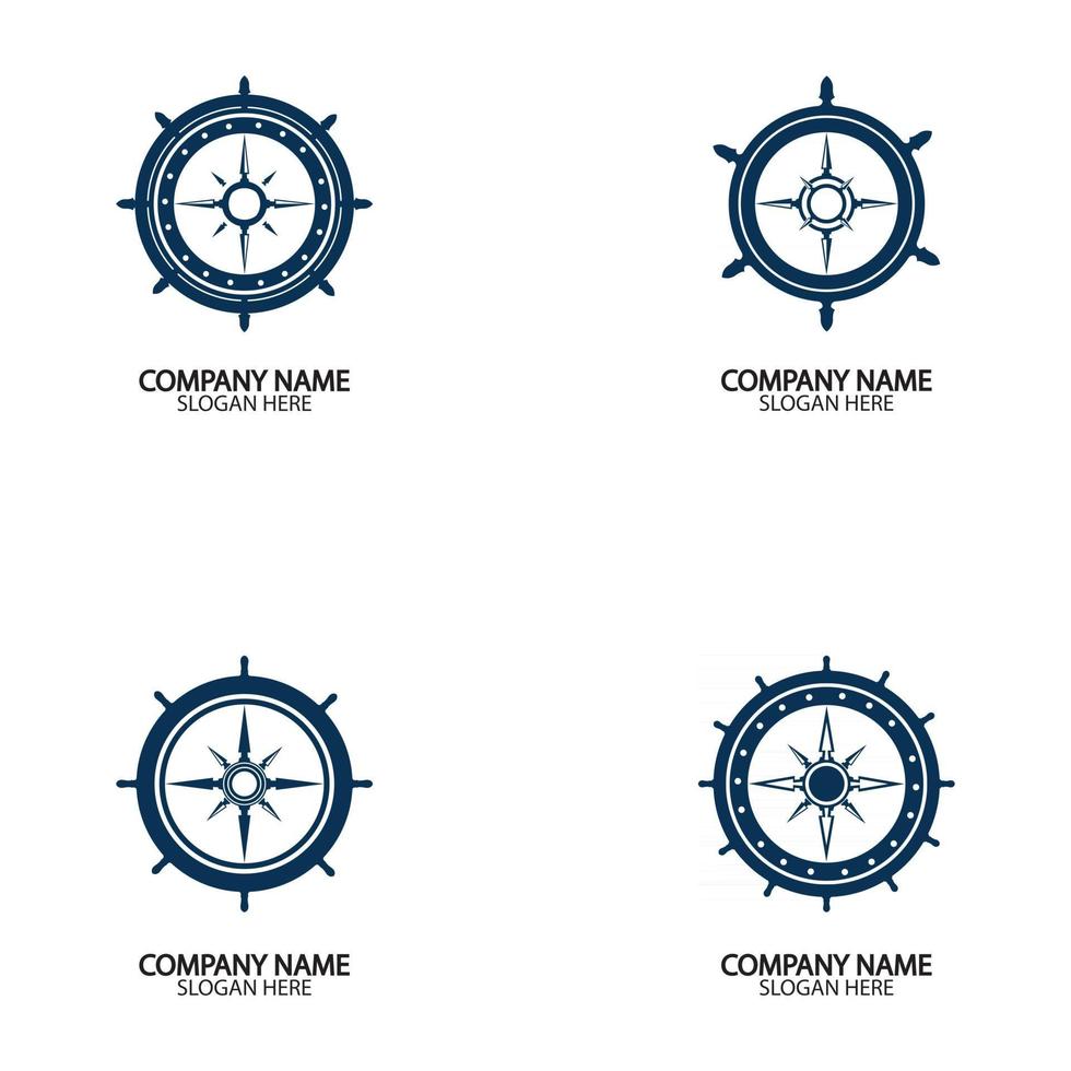 schip stuurwiel en conpass rose navigatie vector