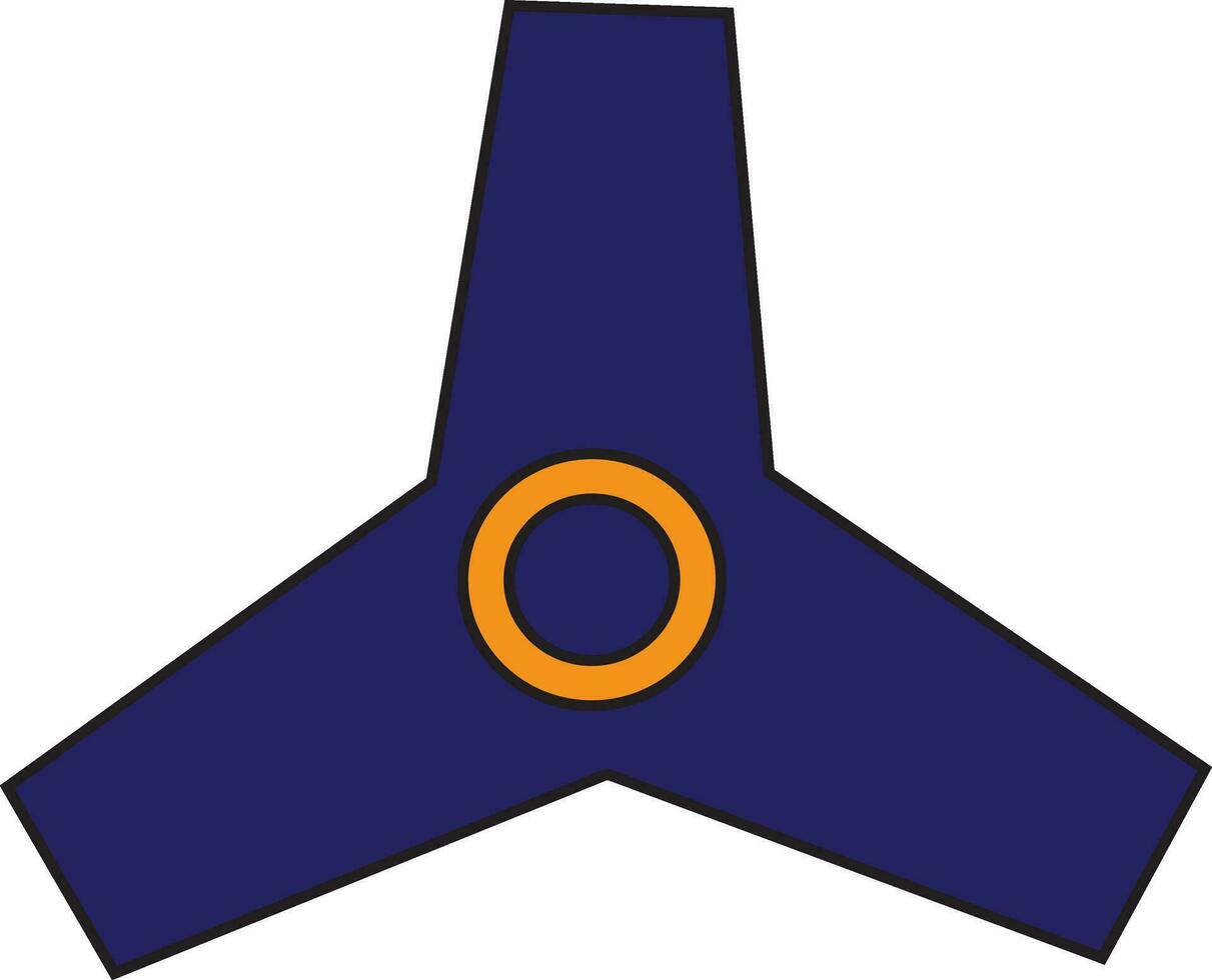 blauw kleur met beroerte van hand- friemelen spinner speelgoed- icoon in illustratie. vector