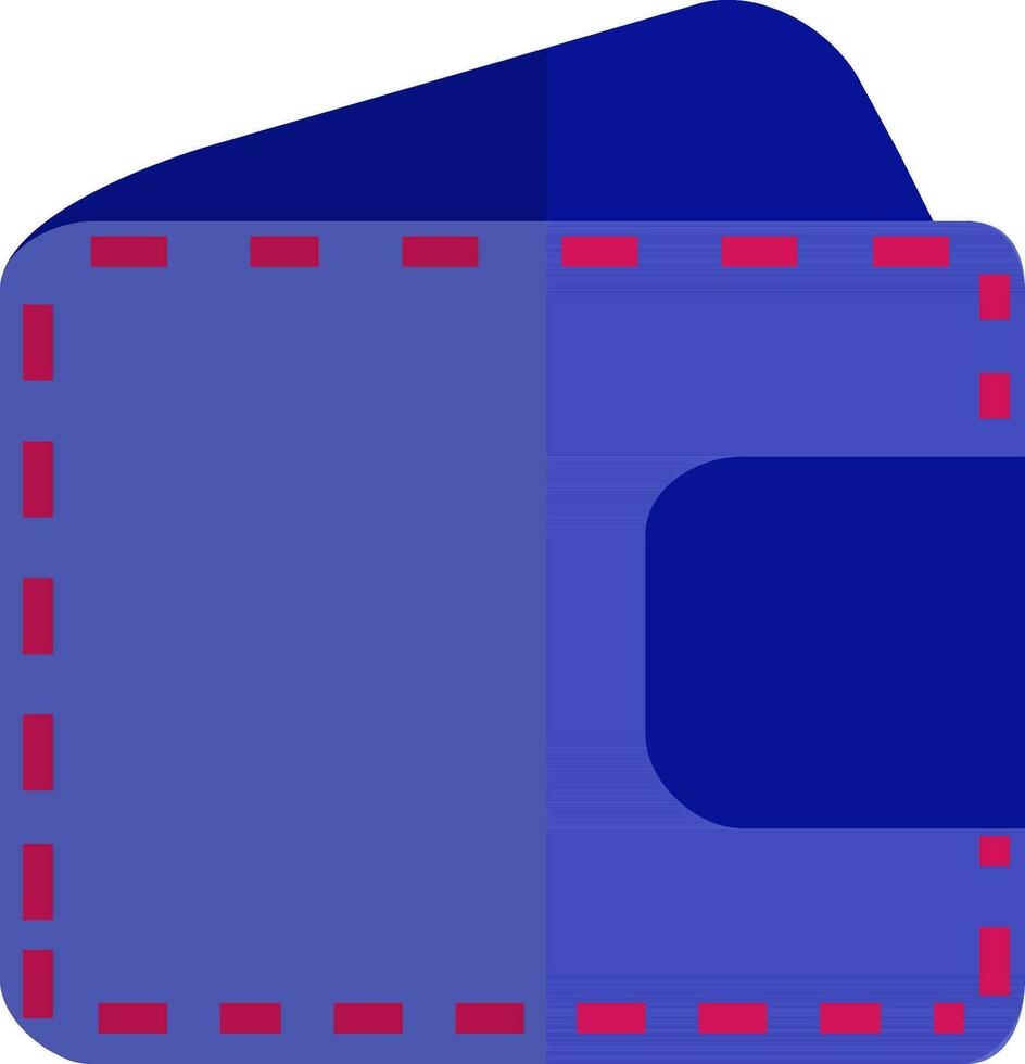 blauw en roze portemonnee in vlak stijl. vector