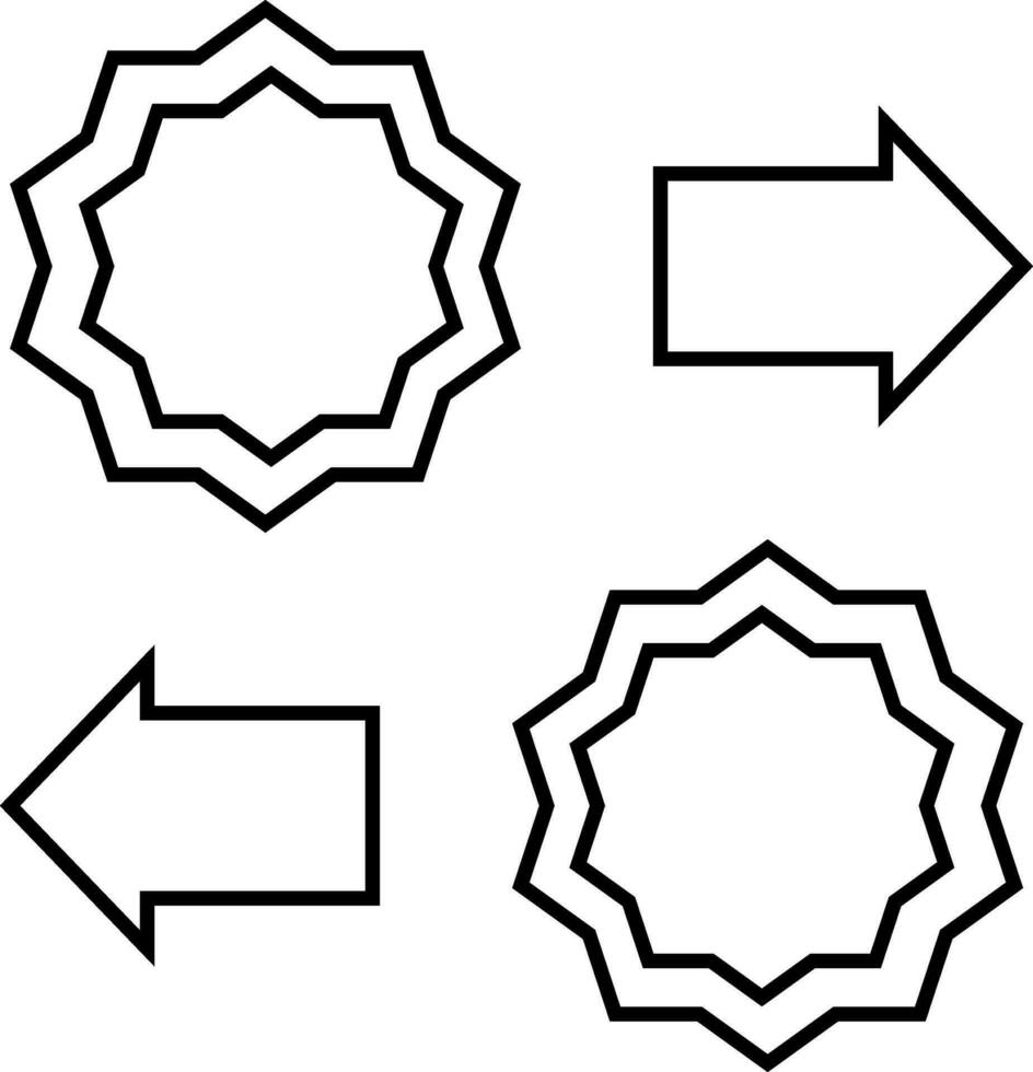 illustratie van sticker met pijl. vector