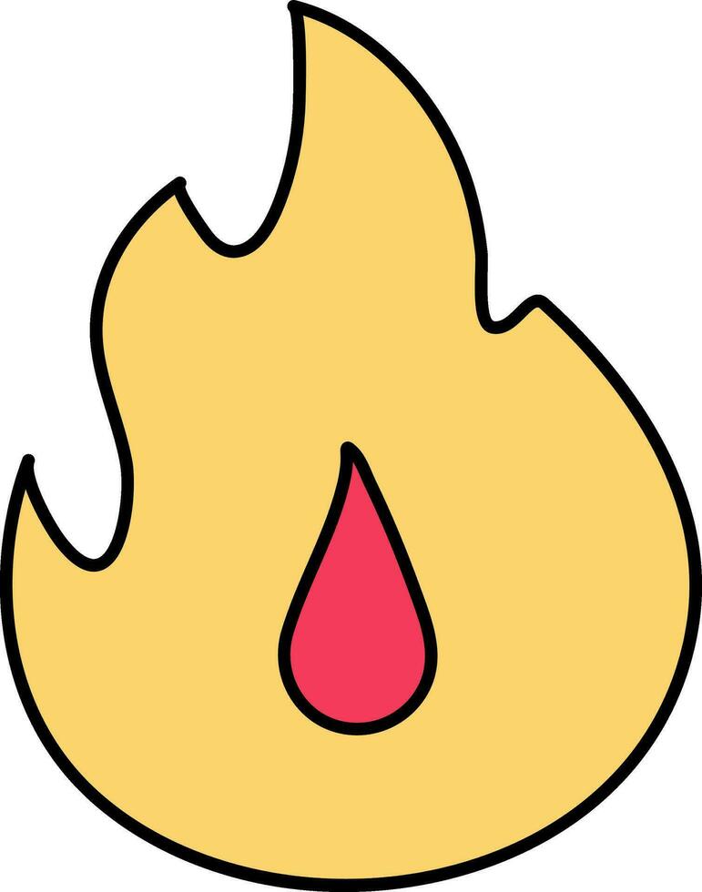 brand vlam icoon in geel kleur. vector