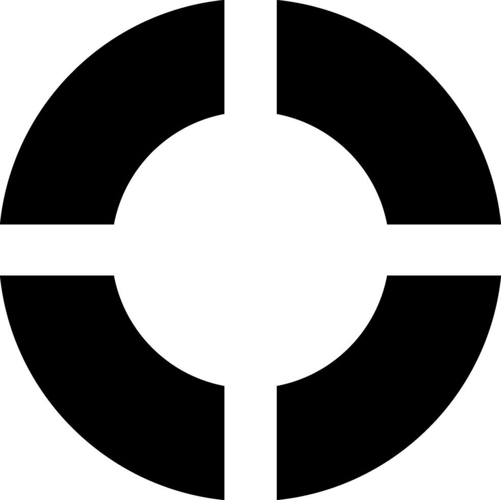 reddingsboei icoon in wit en zwart kleur. vector