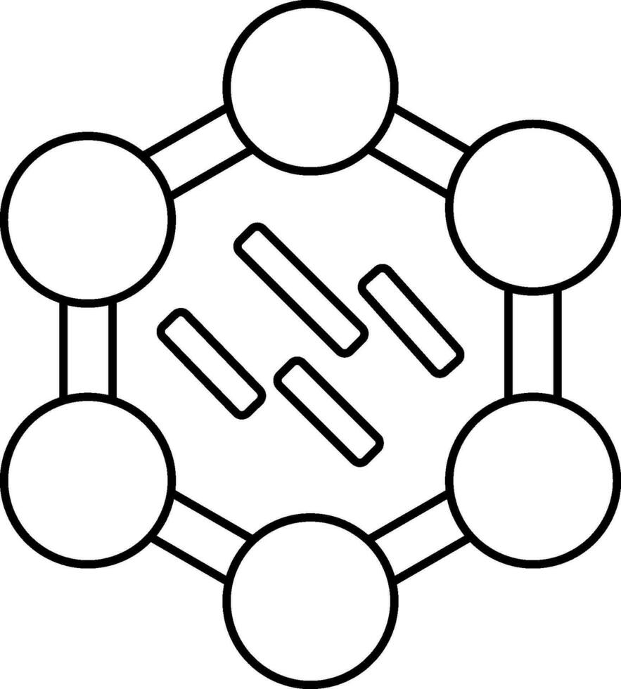 vlak stijl molecuul icoon in zwart en wit kleur. vector