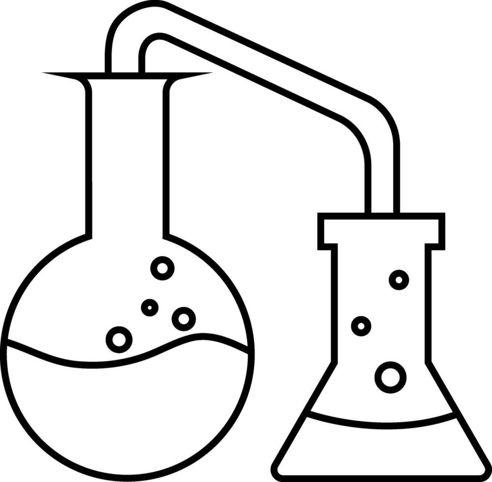 beker met chemisch experiment buis. vector