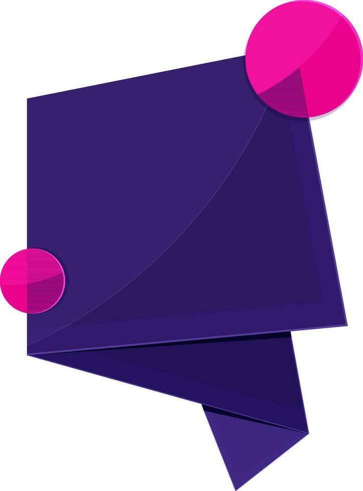 Purper origami papier label of banier ontwerp. vector